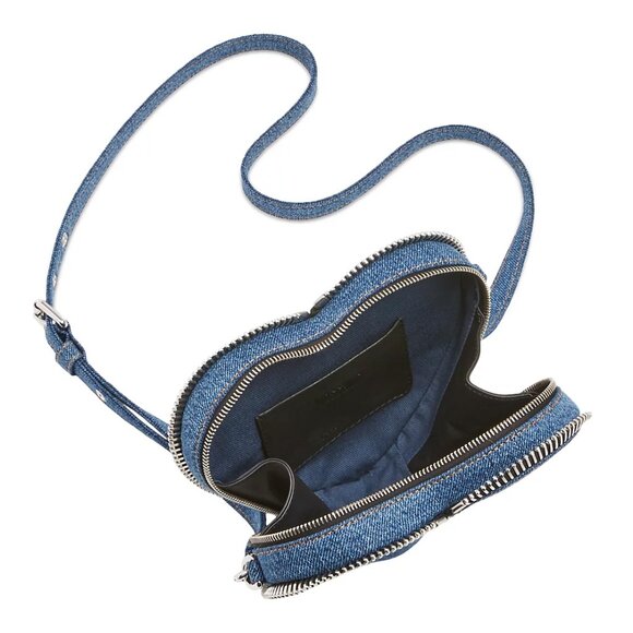 Moschino Rider Denim Heart Crossbody Bag - Picture 2 of 10